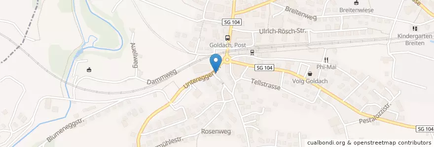 Mapa de ubicacion de Ochsen en Schweiz/Suisse/Svizzera/Svizra, Sankt Gallen, Wahlkreis Rorschach, Goldach.