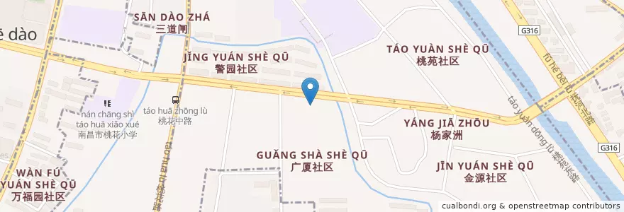 Mapa de ubicacion de 桃源街道 en China, Jiangxi, Nanchang, Xihu District, 桃源街道.