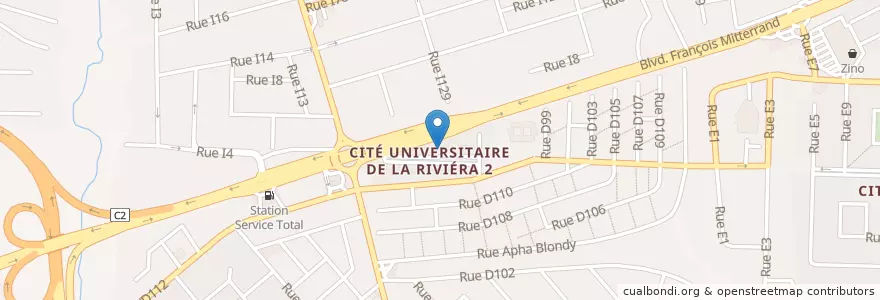 Mapa de ubicacion de Le Huis Clos en Ivory Coast, Abidjan, Cocody.
