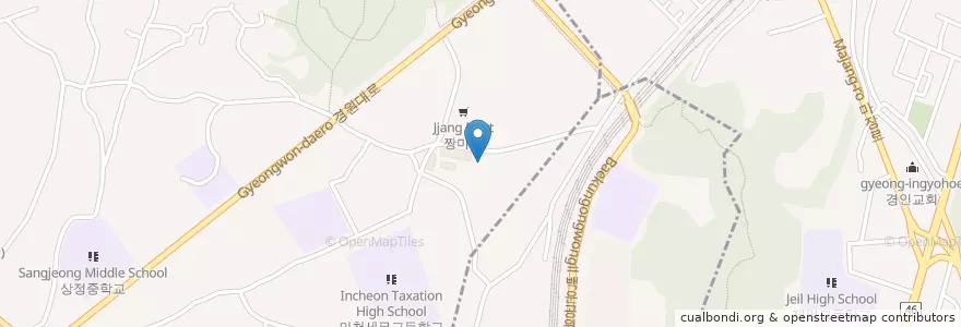 Mapa de ubicacion de 지구촌 공동체 교회 en 대한민국, 인천, 부평구, 십정동.