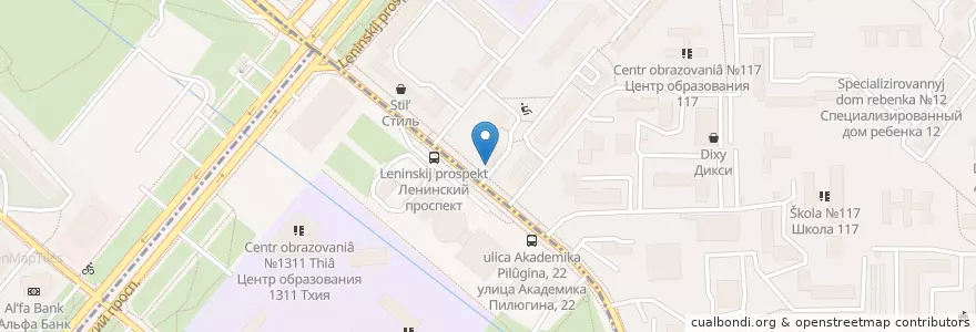 Mapa de ubicacion de Дежурная аптека en Russia, Central Federal District, Moscow, South-Western Administrative Okrug, Obruchevsky District.