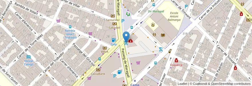 Mapa de ubicacion de 466 - (PK) Passeig Maragall 54 en Sepanyol, Catalunya, Barcelona, Barcelonès, Barcelona.