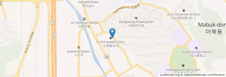 Mapa de ubicacion de 국민은행 en 대한민국, 경기도, 용인시, 기흥구.