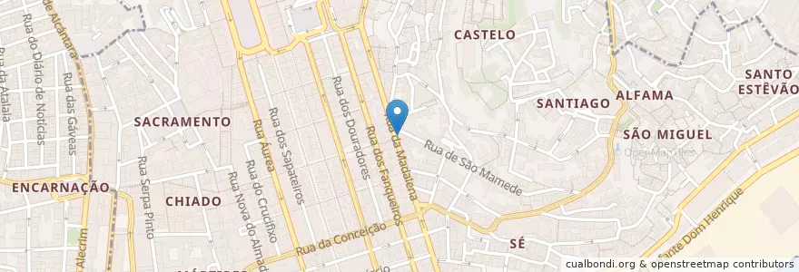 Mapa de ubicacion de As Bifanas Do Afonso en 葡萄牙, Área Metropolitana De Lisboa, Lisboa, Grande Lisboa, 里斯本, Santa Maria Maior.