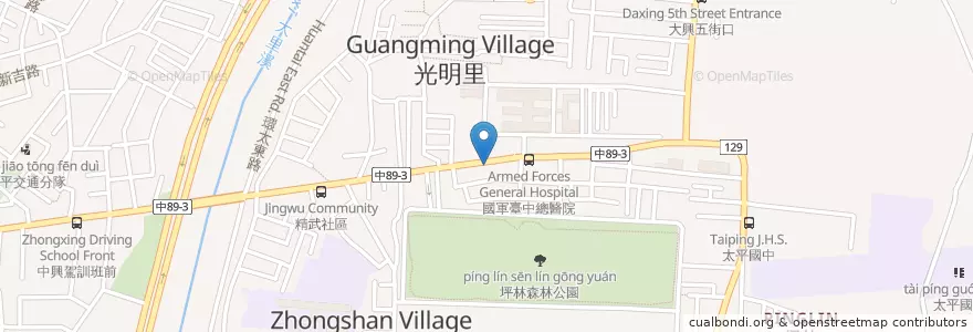 Mapa de ubicacion de 晨光早餐 en Taiwan, 臺中市, 太平區.