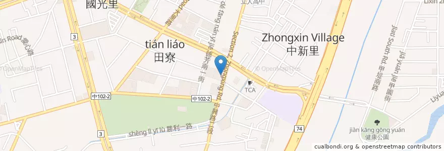 Mapa de ubicacion de 老四川麻辣燙 en Taiwán, Taichung, 大里區.