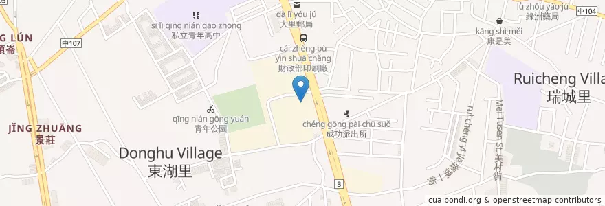 Mapa de ubicacion de Feeling 18 en Taiwan, 臺中市, 大里區.
