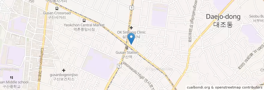 Mapa de ubicacion de 파리바게뜨 구산역점 en 대한민국, 서울, 은평구, 대조동.