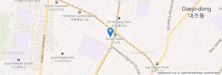 Mapa de ubicacion de 베스킨라빈스 구산역점 en 大韓民国, ソウル, 恩平区, 역촌동.