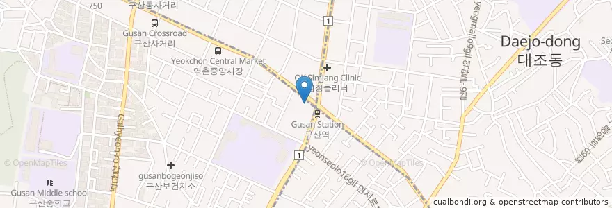 Mapa de ubicacion de Dunkin Donuts-Gusan station branch en South Korea, Seoul, Eunpyeong-Gu, Gusan-Dong.