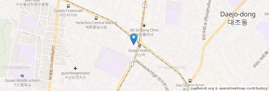 Mapa de ubicacion de 쥬시 구산역점 en Corée Du Sud, Séoul, 은평구, 역촌동, 구산동.