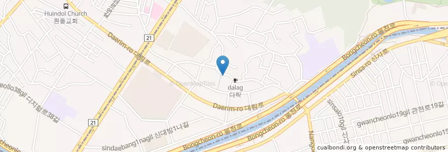 Mapa de ubicacion de 59쌀피자 en كوريا الجنوبية, سول, 동작구, 신대방1동.