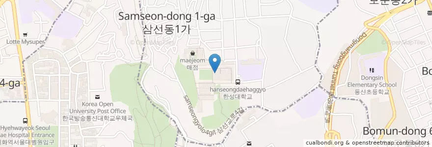 Mapa de ubicacion de 밀가옥 en Südkorea, Seoul, 성북구.