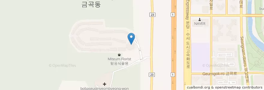 Mapa de ubicacion de 더헤리티지 너싱홈 en Corée Du Sud, Gyeonggi, 분당구.