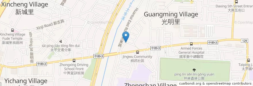 Mapa de ubicacion de 微笑吐司 en تايوان, تاي شانغ, 太平區.