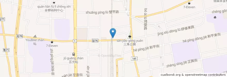 Mapa de ubicacion de 炒飯傳奇 en Taiwan, 臺灣省, Changhua, 員林市.