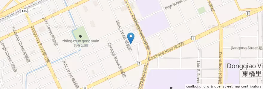 Mapa de ubicacion de 哇炸 炸蛋蔥油餅 en 臺灣, 臺中市, 東區.