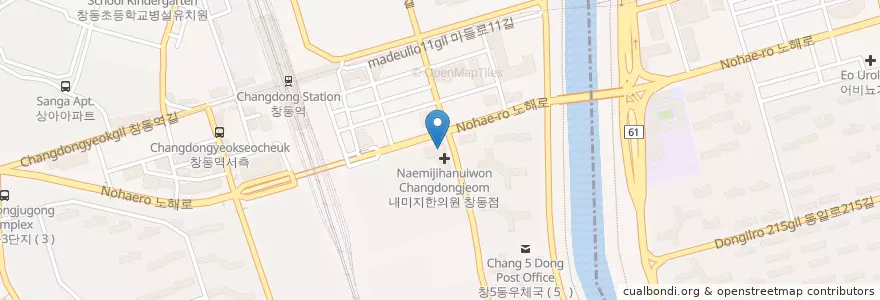 Mapa de ubicacion de 창동 동아 우편취급국 en Zuid-Korea, Seoel, 도봉구, 창4동.