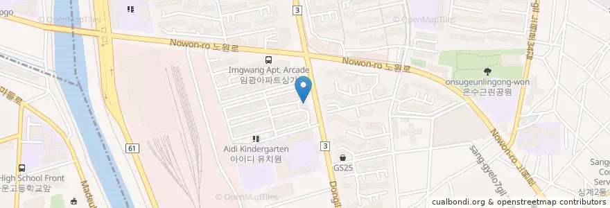 Mapa de ubicacion de 성음교회 en 大韓民国, ソウル, 蘆原区, 상계10동.