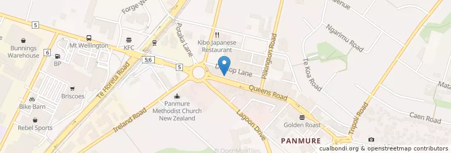 Mapa de ubicacion de Panmure Super Horse Takeaway en Yeni Zelanda, Auckland, Maungakiekie-Tāmaki.