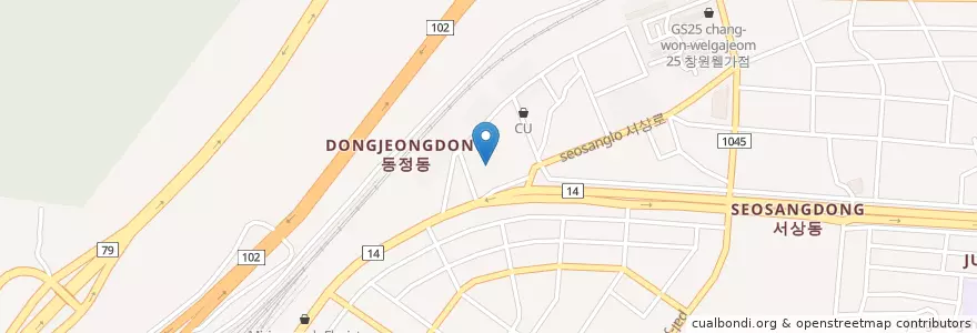 Mapa de ubicacion de 엘르메디 산부인과 en Corea Del Sur, Gyeongsang Del Sur, 창원시, 의창구.