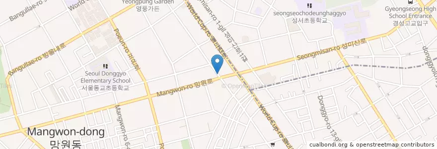 Mapa de ubicacion de 청어람 en کره جنوبی, سئول, 마포구, 망원2동.