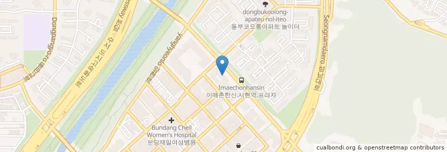 Mapa de ubicacion de 배스킨라빈스 분당서현점 en 大韓民国, 京畿道, 盆唐区.