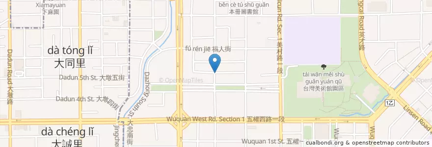 Mapa de ubicacion de 七喜廚房 en Taiwan, Taichung, 西區.