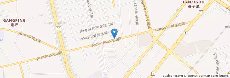Mapa de ubicacion de 摩哦的店 en Taiwan, Provincia Di Taiwan, Chiayi, Contea Di Chiayi, 西區.