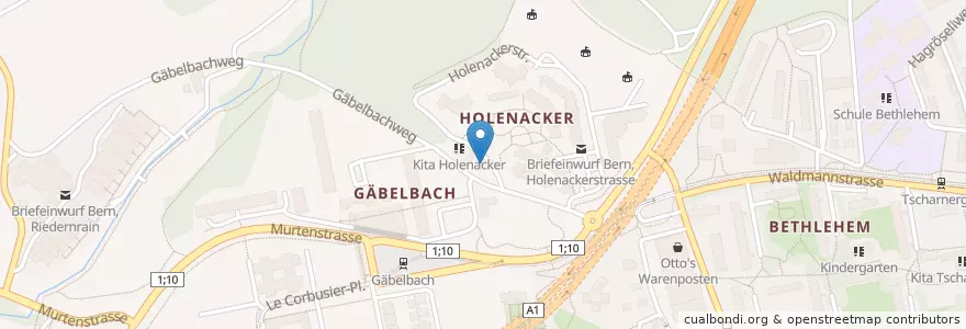 Mapa de ubicacion de Holenacker I en 瑞士, 伯尔尼, Verwaltungsregion Bern-Mittelland, Verwaltungskreis Bern-Mittelland, Bern.