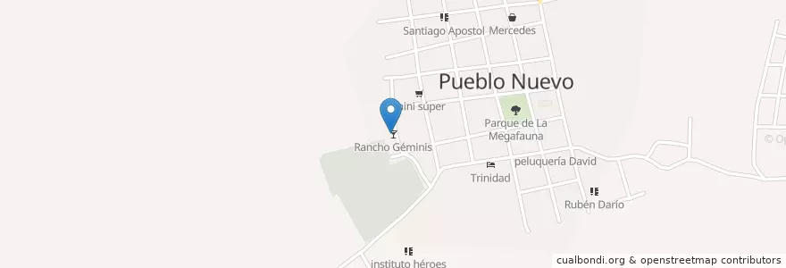Mapa de ubicacion de Rancho Géminis en Nicaragua, Estelí, Pueblo Nuevo (Municipio).
