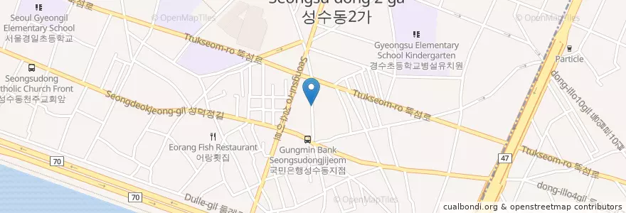Mapa de ubicacion de 어쭈구리 en Corée Du Sud, Séoul, 성동구, 성수2가1동.