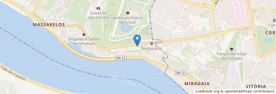 Mapa de ubicacion de Bar Miradouro Ignez en البرتغال, المنطقة الشمالية (البرتغال), Área Metropolitana Do Porto, بورتو, بورتو, Lordelo Do Ouro E Massarelos.