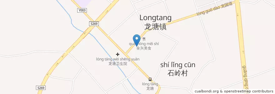 Mapa de ubicacion de 潮客大排档 en 中国, 广东省, 清远市 (Qingyuan), 清城区 (Qingcheng), 龙塘镇.