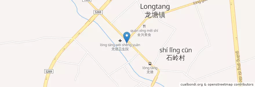 Mapa de ubicacion de 华莱士 en China, Guangdong, 清远市 (Qingyuan), 清城区 (Qingcheng), 龙塘镇.