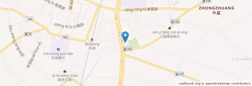 Mapa de ubicacion de 麥當勞 en 台湾, 台湾省, 嘉義県, 民雄郷.
