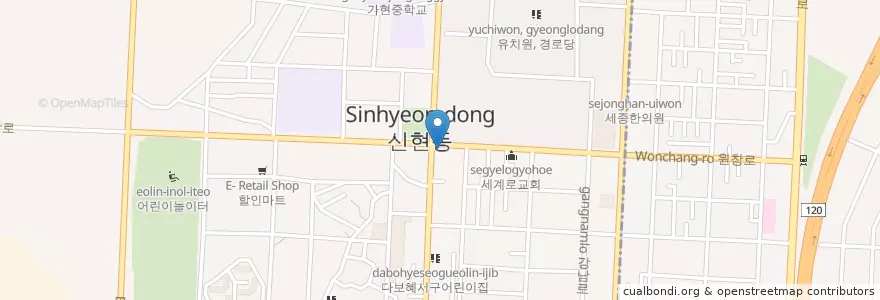 Mapa de ubicacion de 생명수교회 en Corea Del Sud, 인천, 서구.