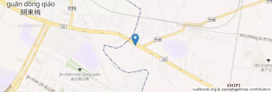 Mapa de ubicacion de 竹籬啤酒屋 en 타이완, 타이완성, 신주 현, 주둥 진.