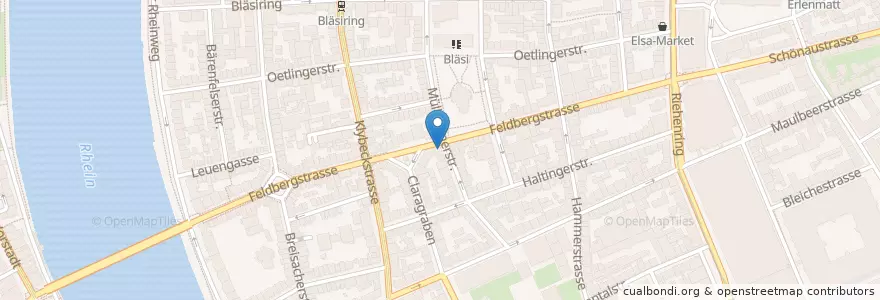 Mapa de ubicacion de Huckebein en Schweiz/Suisse/Svizzera/Svizra, Basel-Stadt, Basel.