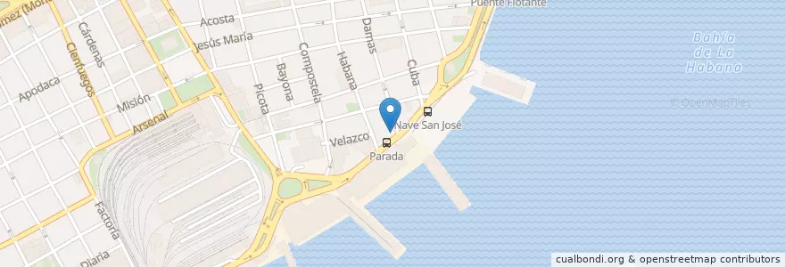 Mapa de ubicacion de Cafetería Tú Parada en 古巴, La Habana.