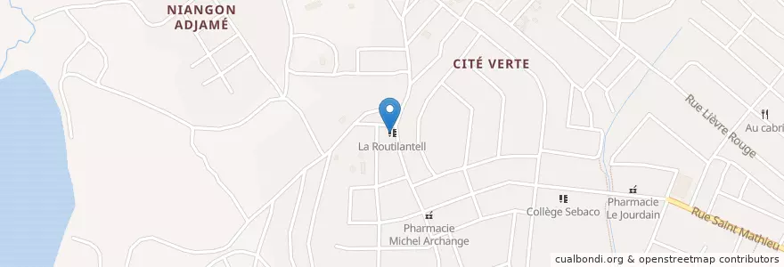Mapa de ubicacion de La Routilantell en Elfenbeinküste, Abidjan, Yopougon.