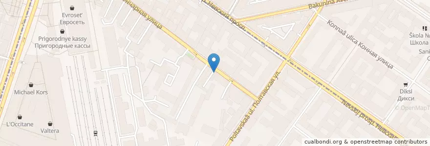 Mapa de ubicacion de СБГ-25 en ロシア, 北西連邦管区, レニングラード州, サンクト ペテルブルク, Центральный Район, Округ Лиговка-Ямская.