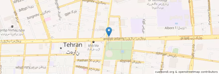 Mapa de ubicacion de بانک شهر en Irán, Teherán, شهرستان تهران, Teherán, بخش مرکزی شهرستان تهران.