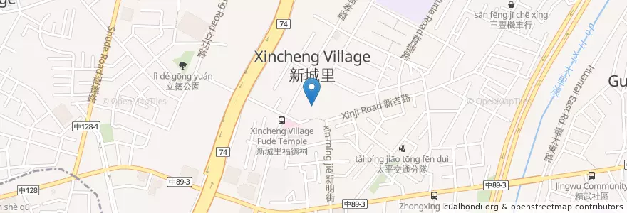 Mapa de ubicacion de 新城里福德祠 en 타이완, 타이중 시, 타이핑구.