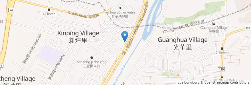 Mapa de ubicacion de 新坪里福德祠 en 臺灣, 臺中市, 太平區.