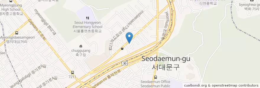 Mapa de ubicacion de 홍은2동주민센터 en Südkorea, Seoul, 서대문구, 홍은2동.