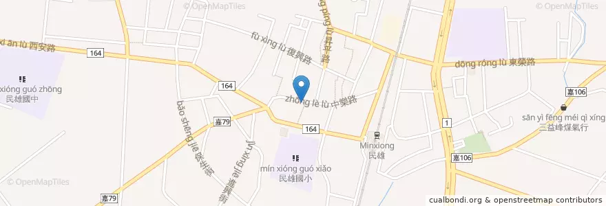 Mapa de ubicacion de 85度C en Taiwan, 臺灣省, Condado De Chiayi, 民雄鄉.