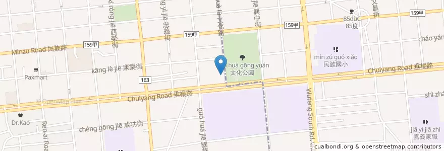 Mapa de ubicacion de 台灣中油文化路站 en Taïwan, Province De Taïwan, Chiayi, Comté De Chiayi, 東區.