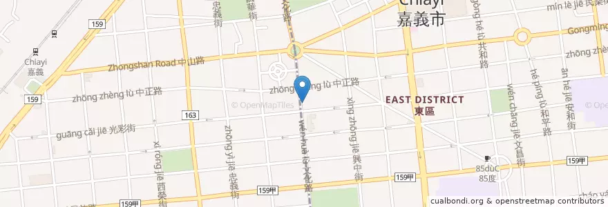 Mapa de ubicacion de 焦家好味道 en Тайвань, Тайвань, Цзяи, Цзяи.