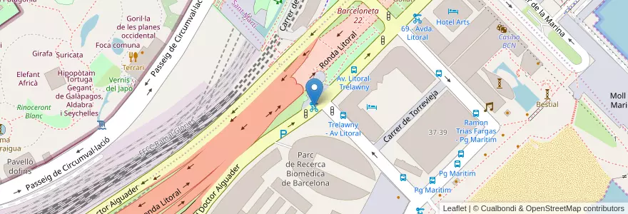 Mapa de ubicacion de 467 - (PK) Carrer del Doctor Aiguader 86-88 en إسبانيا, كتالونيا, برشلونة, بارسلونس, Barcelona.